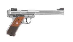 Ruger 40118 Mark IV Hunter 22 LR 10+1 6.88" Satin Stainless Fluted Bull Barrel, Satin SS Slide, Checkered Laminate Grip | Elite Firearms