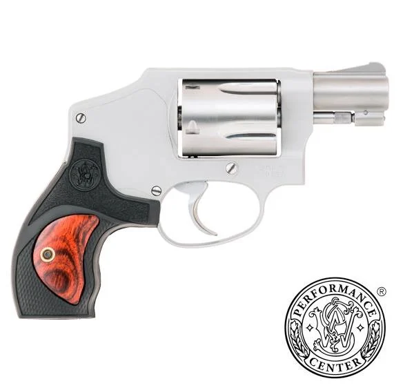 Smith & Wesson 10186 Performance Center Model 642 38 S&W Spl +P 5rd 1.88" Stainless Steel Barrel, Fluted Cylinder, Matte Silver Aluminum Frame with Black Polymer with Integrated Wood Insert Grip | Elite Firearms