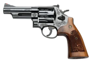 Smith & Wesson 150783 Model 29 44 Rem Mag or 44 S&W Spl Machine Engraved Blued Carbon Steel 4" Barrel, 6rd Cylinder & N-Frame, Wood Engraved Grip | Elite Firearms