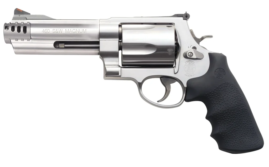 Smith & Wesson 163465 Model 460 XVR 460 S&W Mag 5" Stainless Steel Barrel & 5rd Cylinder, Satin Stainless Steel X-Frame, Includes Two Rear Sights & Two Muzzle Brakes | Elite Firearms