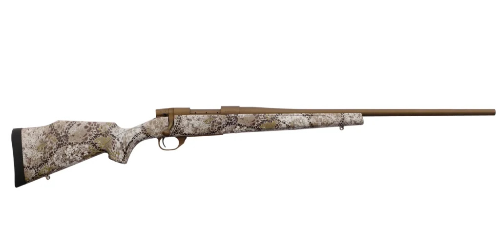 Weatherby VAP222RR4T Vanguard Badlands 22-250 Rem 5+1 24" Burnt Bronze Cerakote #2 Threaded Barrel, Drilled & Tapped Steel Receiver, Badlands Approach Camo Monte Carlo w/Raised Comb Synthetic Stock | Elite Firearms