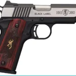 Browning 1911 380 Black Label Medallion Pro Handgun 380 ACP 8rd Magazine 3.625" Barrel Black with Silver Slide and Wood Grip Night Sights | Elite Firearms