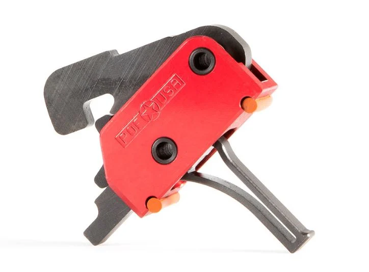 Patriot Ordnance Factory 00858 Drop-In  Single-Stage Flat Trigger with 3.50 lbs Draw Weight & Black/Red Finish for AR-Platform | Elite Firearms