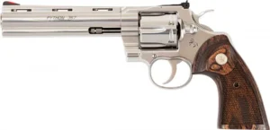 Colt Mfg PYTHONSP6WTS Python 38 Special/357 Mag 6 Shot 6" Stainless Vent Recessed Target/Vent Rib Barrel, Cylinder & Frame, Walnut w/Colt Medallion Grip | Elite Firearms