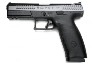 CZ-USA 91540 P-10 F  9mm Luger 19+1 4.50" Black Steel Barrel, Black Nitride Serrated Steel Slide, Black Polymer Frame w/Picatinny Rail, Black Interchangeable Backstrap Grip | Elite Firearms