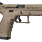 CZ-USA 91577 P-09 C Nocturne Compact Frame 9mm Luger 15+1 3.74" Steel Barrel, Flat Dark Earth Cerakote Optic Cut/Serrated Steel Slide, Flat Dark Earth Polymer Frame w/Picatinny Rail, Textured Grip | Elite Firearms