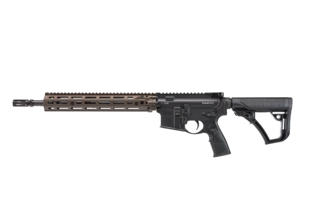 Daniel Defense DD4 M4A1 RIII Rifle 5.56mm 10rd Magazine 14.5" Barrel Black with 12.5" FDE MLOK Handguard CA Compliant | Elite Firearms