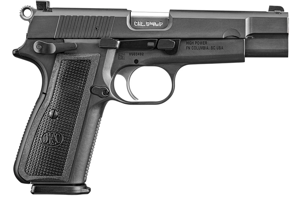 FN High Power Handgun 9mm Luger 10rd Magazines(2) 4.7" Barrel Black Slide/Frame | Elite Firearms