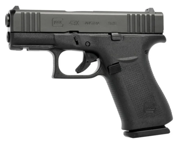 Glock UX4350201FR G43X Sub-Compact Frame 9mm Luger 10+1 3.41" Black GMB Barrel, Black nDLC Front Rail/Serrated Steel Slide, Black Polymer Frame w/Beavertail, Black Textured Grip, Ambidextrous | Elite Firearms