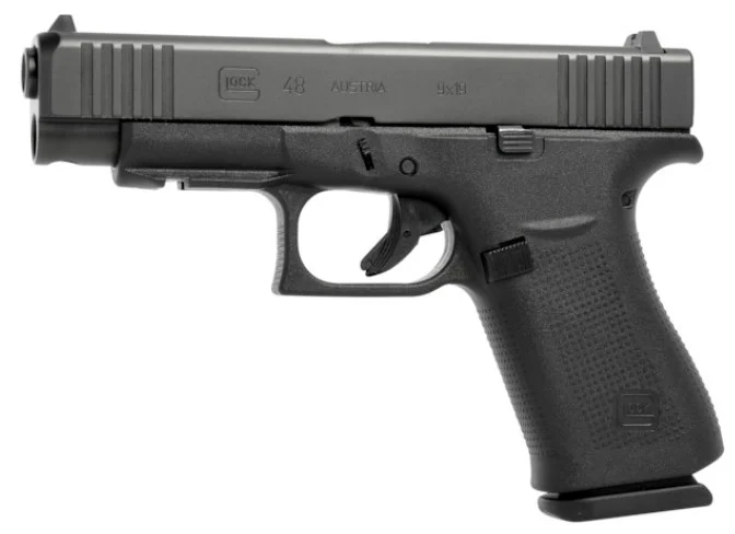 Glock UA4850201FR G48 Gen5 Slim Compact 9mm Luger 10+1 4.17" Black Steel Barrel Black, nDLC Front Rail/Serrated Slide, Black Polymer Frame w/Beavertail, Black Textured Polymer Grips, USA Made | Elite Firearms