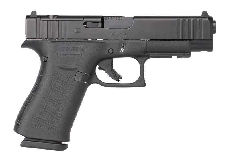 Glock PA4850203FRMOS G48 MOS Slim Compact 9mm Luger 15+1 4.17" Black GMB Barrel, Black nDLC Optic Ready/Serrated Steel Slide, Black Polymer Frame w/Beavertail & Front Rail, Black Textured Polymer Grip | Elite Firearms