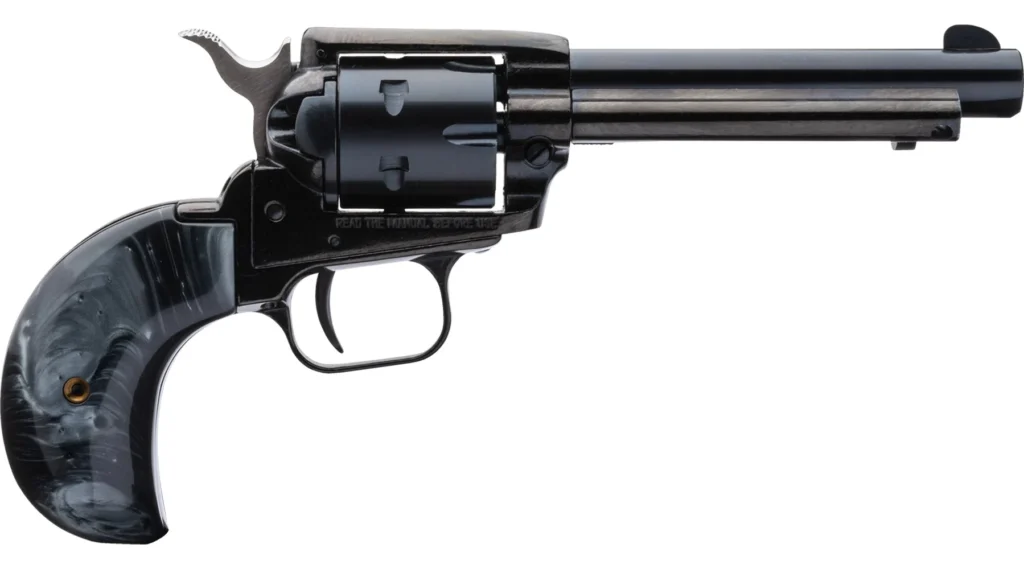 Heritage Mfg RR22MB4BHBPRL Rough Rider 22 LR 22 WMR 6 Shot 4.75" Black Oxide Steel Barrel, Black Oxide Frame Zinc Alloy Frame, Black Oxide Cylinder, Altamont Black Pearl Grip, Exposed Hammer | Elite Firearms