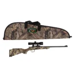 Crickett KSA2163BSC Youth Package 22 LR 1rd 16.12" Blued Barrel/Receiver, Mossy Oak Break-Up Synthetic Stock, Rebounding Firing Pin Safety Includes 4x32mm Scope, Scope Mount & Soft Case | Elite Firearms