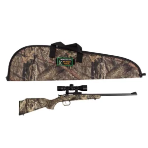 Crickett KSA2163BSC Youth Package 22 LR 1rd 16.12" Blued Barrel/Receiver, Mossy Oak Break-Up Synthetic Stock, Rebounding Firing Pin Safety Includes 4x32mm Scope, Scope Mount & Soft Case | Elite Firearms