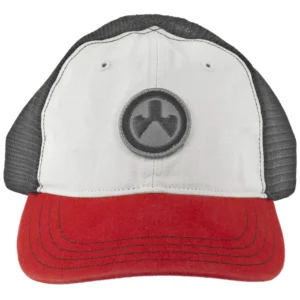 Magpul MAG1105-110 Icon Patch Trucker Hat Stone/Red/Black Adjustable Snapback OSFA Unstructured