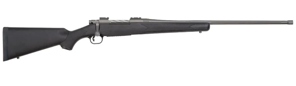 Mossberg 28135 Patriot 300 Win Mag 3+1 24" Threaded/Fluted Barrel w/Recessed Match Crown, Cerakote Stainless Steel, Spiral-Fluted Bolt, Synthetic Stock, Drop Box Magazine, Adjustable LBA Trigger | Elite Firearms