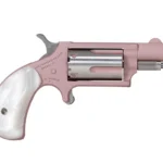 NAA 22M Rose Handgun .22 WMR 5rd Capacity 1.13" Barrel Bird Head Pearl Grip Pink Cerekote | Elite Firearms