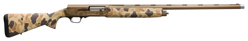 Browning 0119072005 A5 Wicked Wing 12 Gauge 26" 4+1 3.5" Burnt Bronze Cerakote Vintage Tan Camo Fixed Textured Grip Panels Stock Right Hand (Full Size) Includes Banded Invector-DS Extended Chokes | Elite Firearms