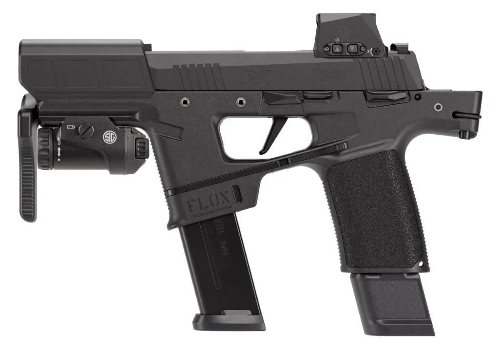 Sig Sauer P365-FLUX Handgun 9mm Luger 21(2)17(1)&25(1)rd Magazines 6" Barrel Brace w/TacKit | Elite Firearms
