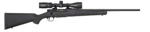 Mossberg 27932 Patriot 243 Win Caliber with 5+1 Capacity, 22" Fluted Barrel, Matte Blued Metal Finish & Black Synthetic Stock Right Hand (Full Size) Includes Vortex Crossfire II 3-9x40mm Scope | Elite Firearms