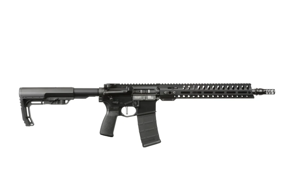 Patriot Ordnance Factory 02048 Minuteman  300 Blackout 30+1 13.75" Black Nitride Barrel/ Black Aluminum Receiver Picatinny Rail | Elite Firearms