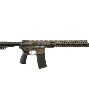 Patriot Ordnance Factory 02047 Minuteman  5.56 NATO 30+1 13.75" Black Nitride Patriot Brown Cerakote Aluminum Receiver Picatinny Rail