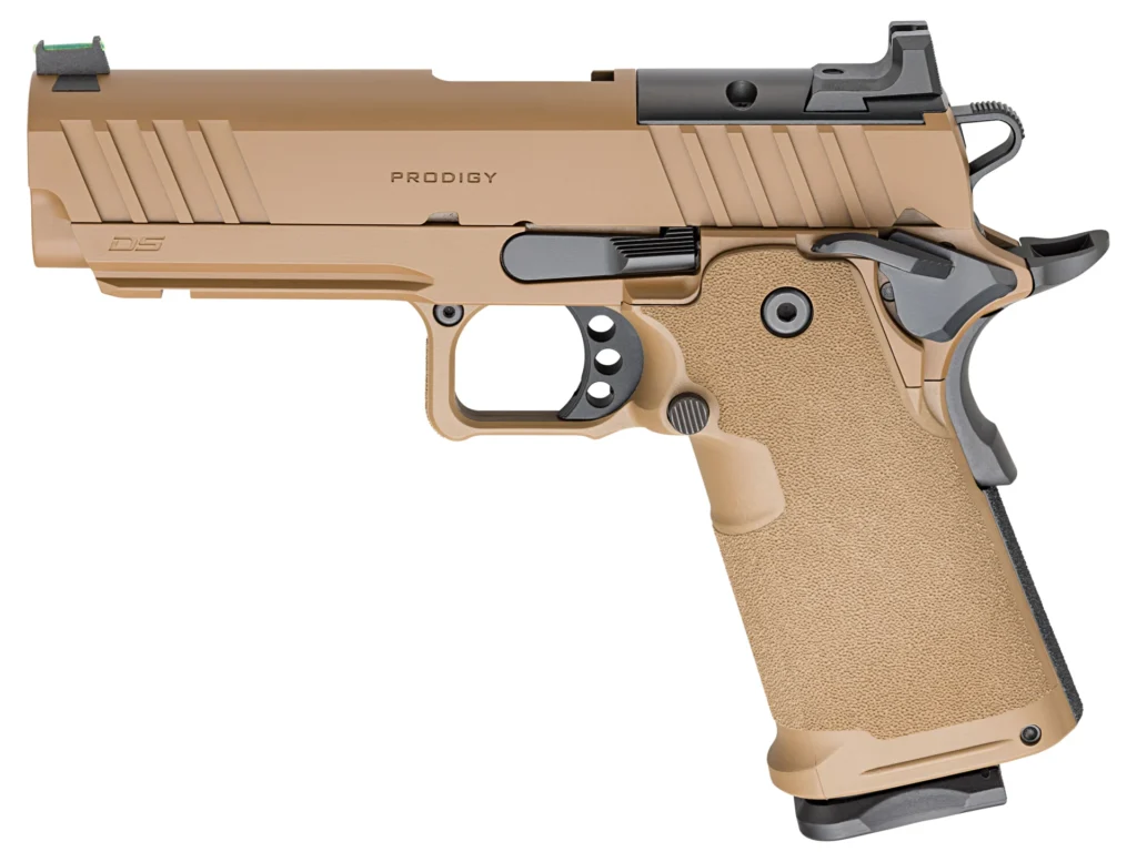 Springfield 1911 DS Prodigy Comp Handgun 9mm Luger 10rd Magazines(2) 4.25'' Barrel Coyote Brown | Elite Firearms