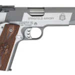 Springfield Armory PI9132LCA 1911 Loaded Target *CA Complaint 45 ACP 7+1, 5" Match Grade Stainless Steel Barrel, Serrated Slide & Steel Frame w/Beavertail, Crossed Cannon Cocobolo Grip | Elite Firearms