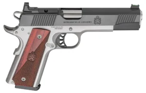 Springfield Armory PX9120LAOS 1911 Ronin 45 ACP 8+1 5" Stainless Steel Barrel Optic Ready Blued Slide Crossed Cannons Checkered Grip | Elite Firearms