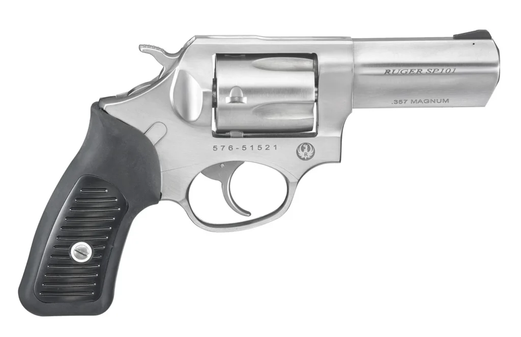 Ruger 5719 SP101 357 Mag 5rd 3.10" Satin Stainless Steel Barrel, Cylinder & Frame, Black Rubber Grip, Transfer Bar Safety | Elite Firearms