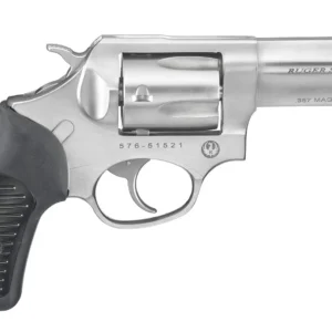Ruger 5719 SP101  357 Mag 5rd 3.10" Satin Stainless Steel Barrel, Cylinder & Frame, Black Rubber Grip, Transfer Bar Safety