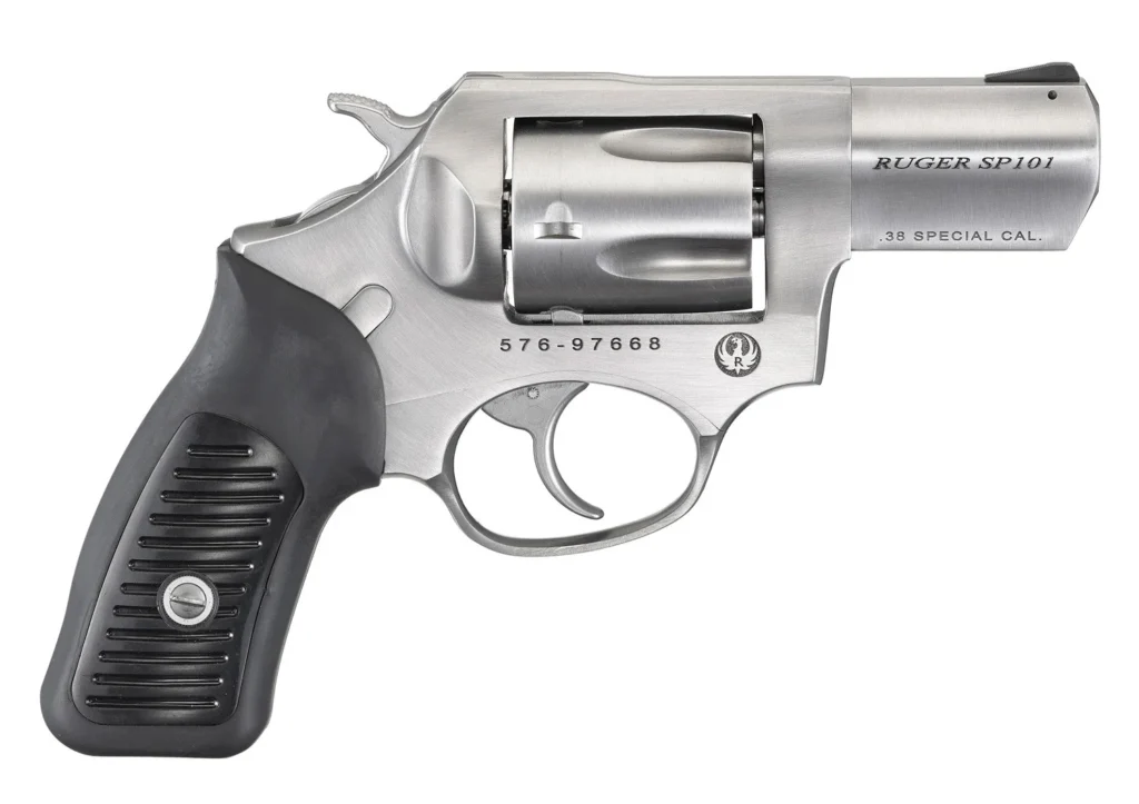 Ruger 5737 SP101 38 Special 2.25" Barrel 5rd Triple-Locking Cylinder, Satin Stainless Steel, Cushioned Rubber With Synthetic Insert Grip, Transfer Bar Safety | Elite Firearms