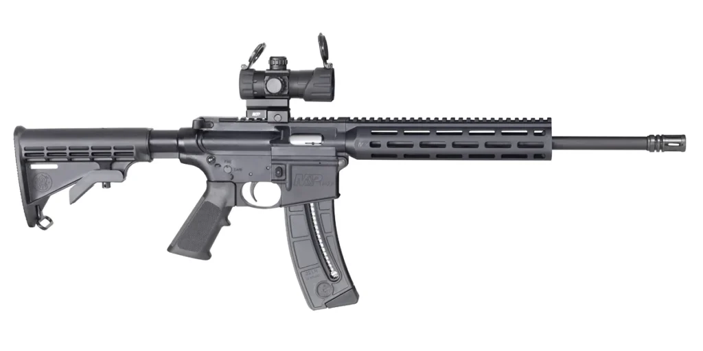 Smith & Wesson 12722 M&P15 Sport OR 22 LR 25+1 16.50" Matte Black Barrel, Optic Ready w/Red & Green Dot Optic Receiver, Black 6 Position Stock | Elite Firearms