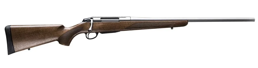 Tikka JRTXA71620MT T3x Hunter Full Size 308 Win 3+1 20" Matte Stainless Fluted Threaded Barrel, Matte Drilled & Tapped Stainless Steel Receiver, Fixed Oiled Walnut Wood Stock, Right Hand