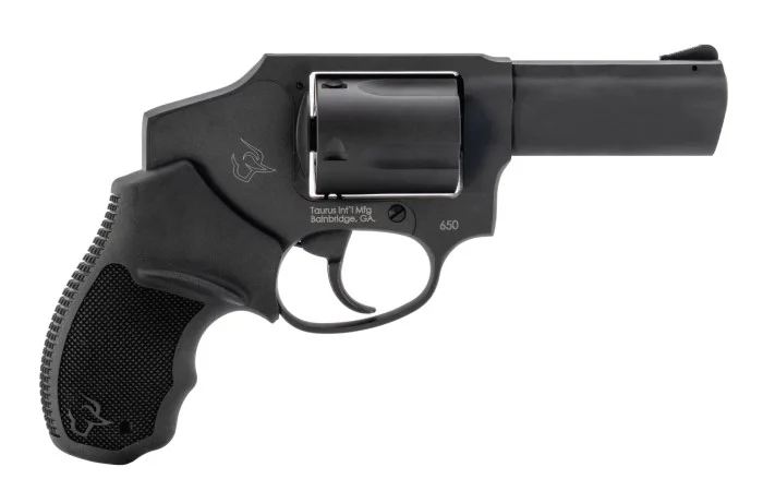 Taurus 2-650131 650 Small 357 Mag/38 Special +P 5 Shot 3" Matte Black Alloy Steel Barrel, Cylinder & Frame, Black Rubber Grip, Transfer Bar Safety, Concealed Hammer | Elite Firearms