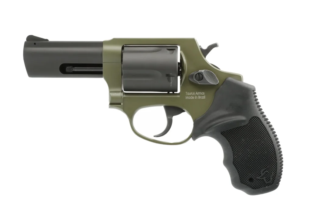 Taurus 260531F Defender 605 SA/DA 357 Mag/38 Special +P 5rd 3", Black Barrel/Cylinder, Sniper Green Frame, Black Hogue Rubber Grip, Fixed Front Sight | Elite Firearms