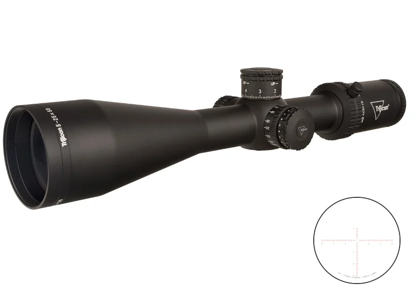 Trijicon 3000011 Tenmile  Matte Black 5-25x50mm 30mm Tube LED Illuminated Red MRAD Center Dot Reticle | Elite Firearms