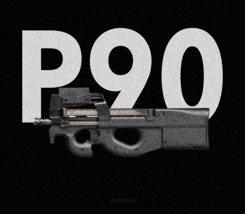 Image for the Tweet beginning: The P90 submachine gun 