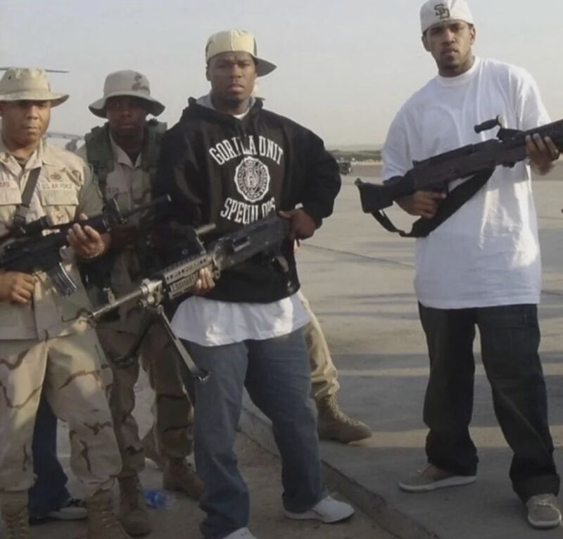 Image for the Tweet beginning: 50 Cent in Iraq, 2004.

Appreciate